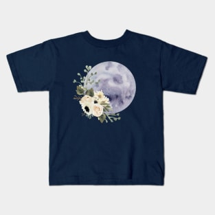 Floral Full Moon Kids T-Shirt